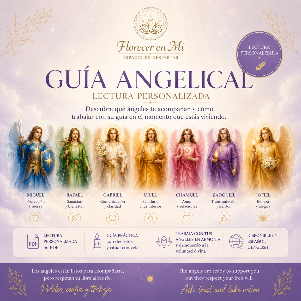 🕊️ Guía Angelical | Lectura Personalizada Descubre qué ángeles te acompañan y cómo trabajar con su guía en el momento que estás viviendo.